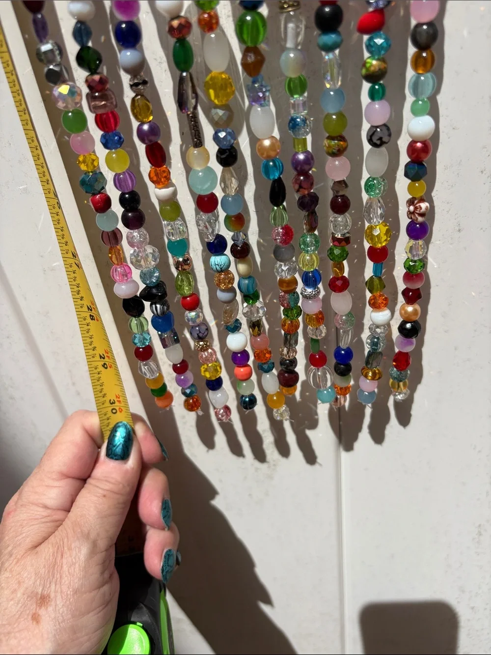10 strands 30 inches long glass and crystal bead curtain